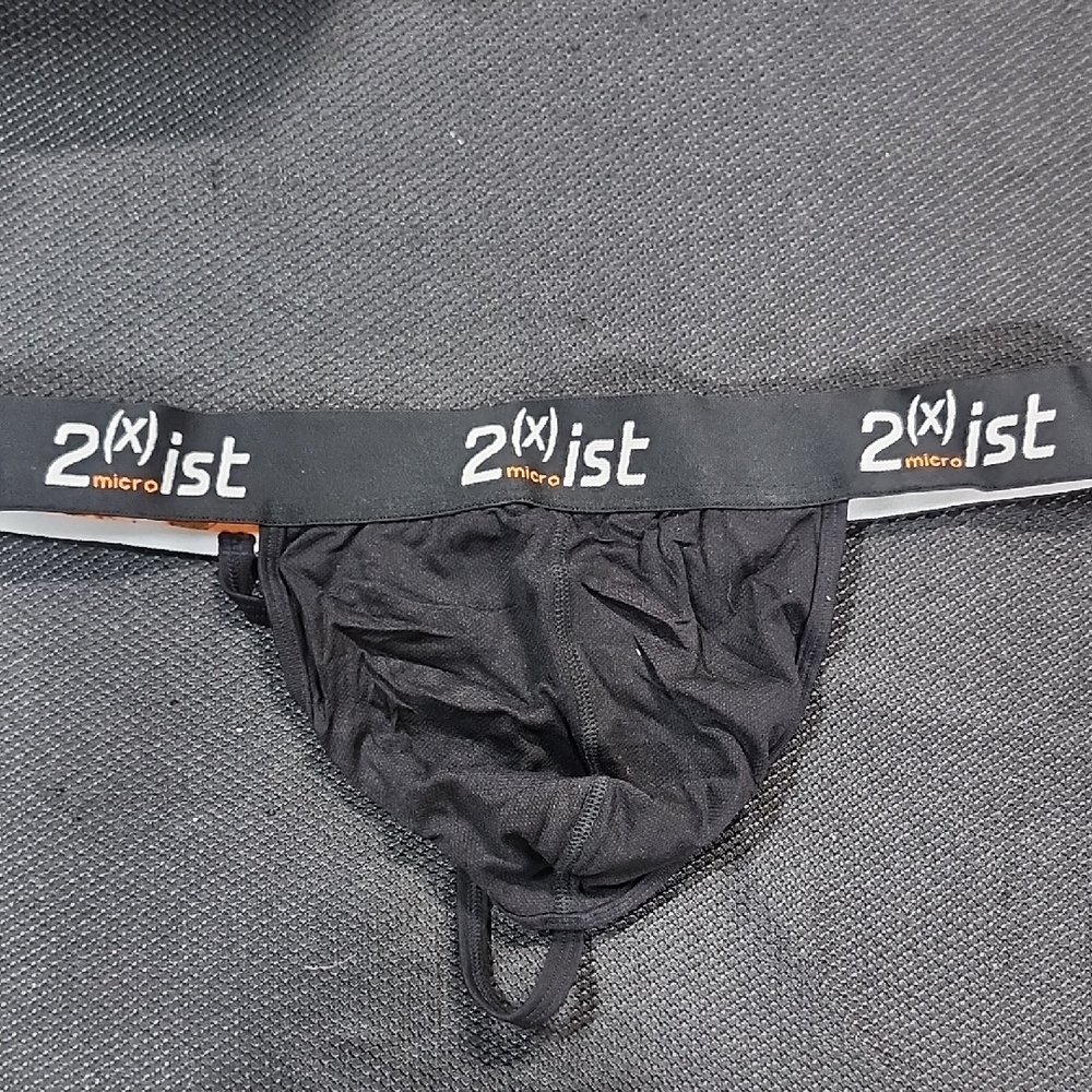 2xist Men's Micro Black Y Back Thong Vintage - Picture 4 of 6